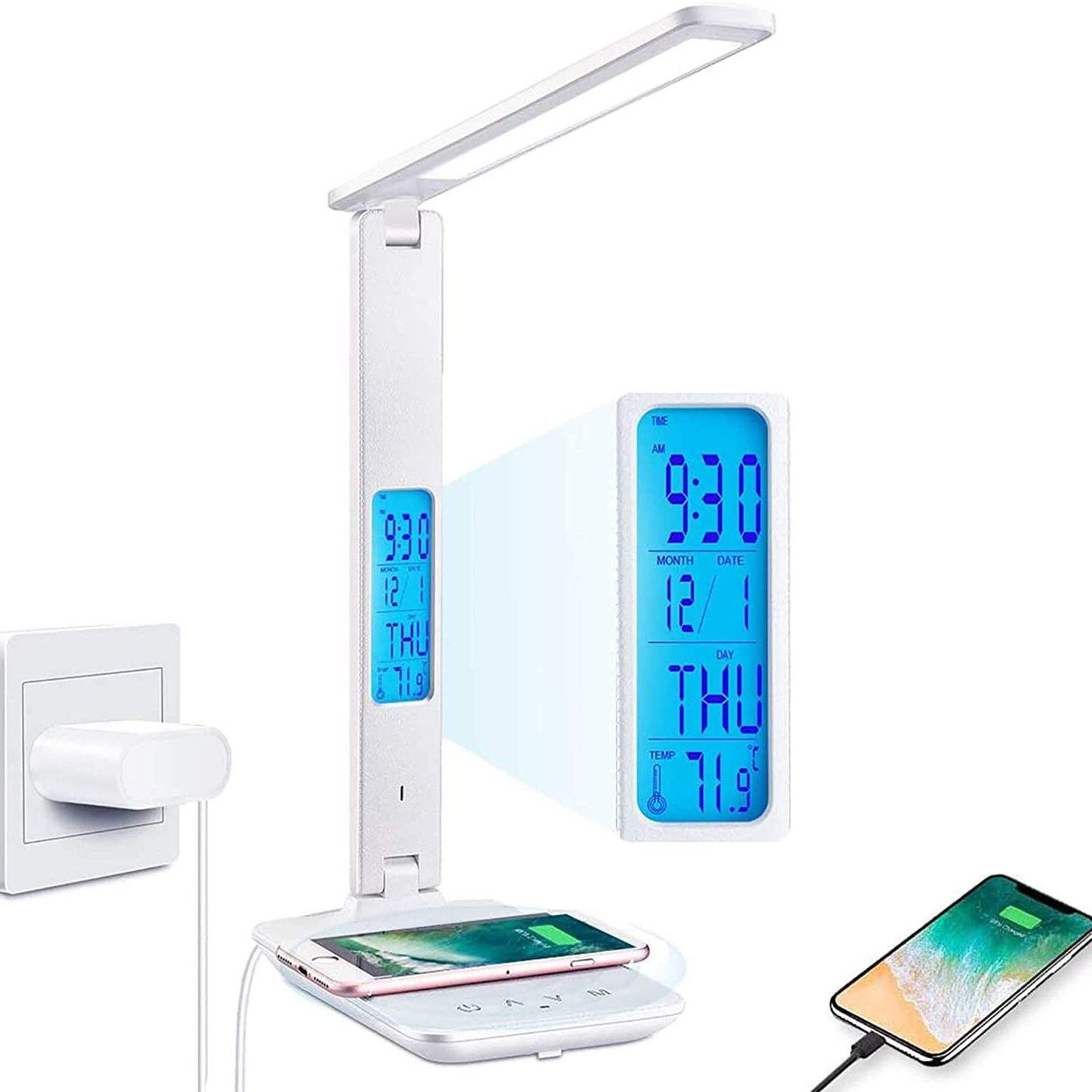 YOJU TX26 Modern 10W LED Desk Lamp with Wireless Charger | Stepless Dimmable Reading Light
